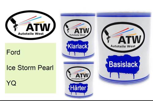 Ford, Ice Storm Pearl, YQ: 1L Lackdose + 1L Klarlack + 500ml Härter - Set, von ATW Autoteile West.